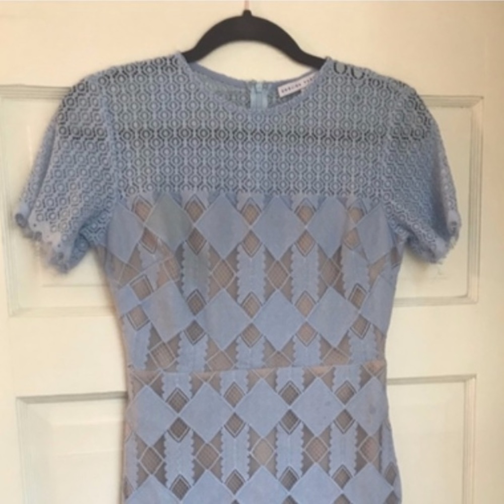 Blue English factory fitted dress, like new.